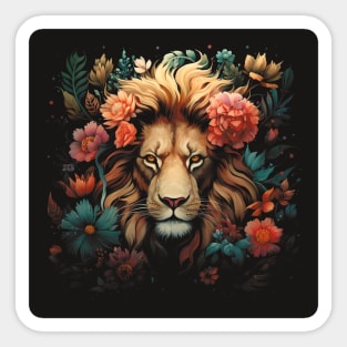 Floral Fantasy Lion Sticker